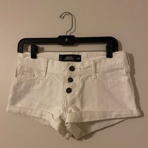 Hollister white denim shorts